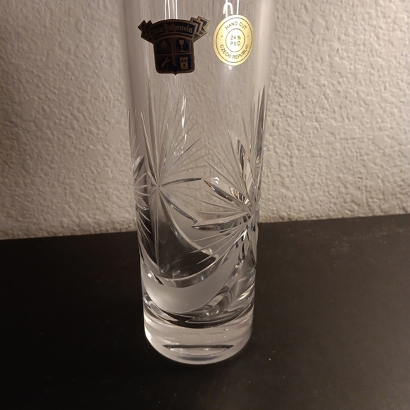 STUNNING NEW Bohemian Cut Crystal 7" Tall Tumbler Made in Czech Republic. - Picture 6 of 7